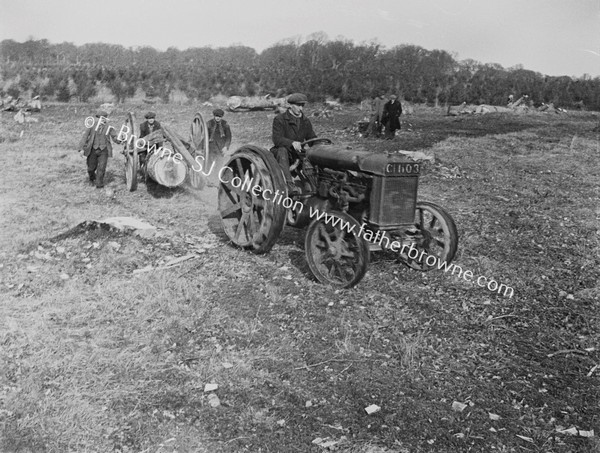 FORESTRY WORKERS WITH TRACTOR